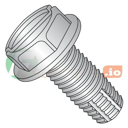 Newport Fasteners Thread Cutting Screw, #12-24 x 1/2 in, Plain Stainless Steel Hex Head Slotted Drive, 2000 PK 394314